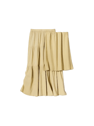 Crinkle Cotton Tiered Skirt