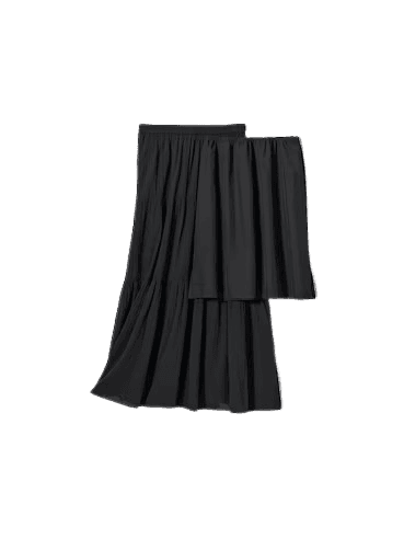 Crinkle Cotton Tiered Skirt