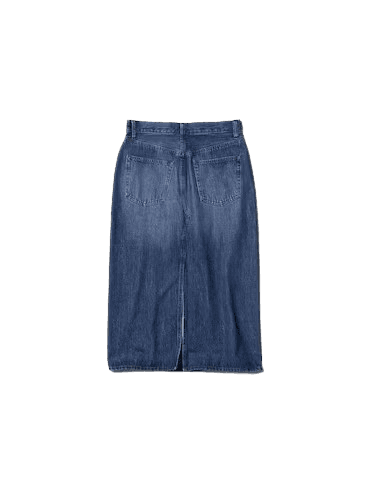 Denim Panel Long Skirt